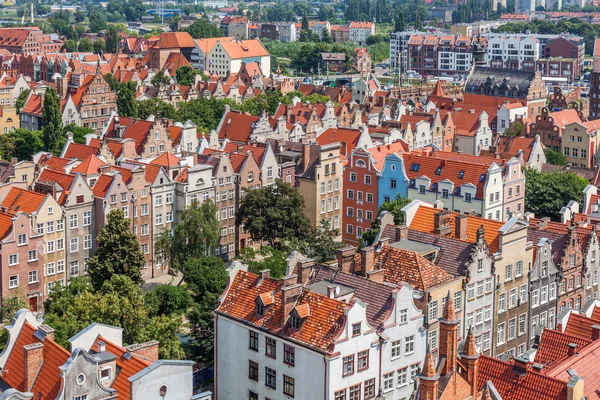 Staré město budov v centru města Gdaňsk Polsko — Stock fotografie