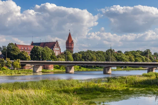 Köprü nogat nehir - malbork, Polonya — Stok fotoğraf