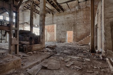 eski, terk edilmiş ve unutulmuş Tuğla Fabrikası