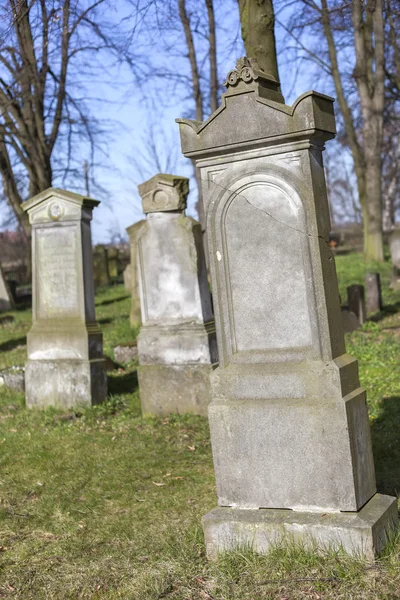 Blank gravestone isolated on historic cemetery — Stock Photo, Image