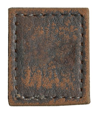 deri etiket üzerinde beyaz izole