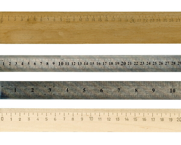 rulers isolated over a white background