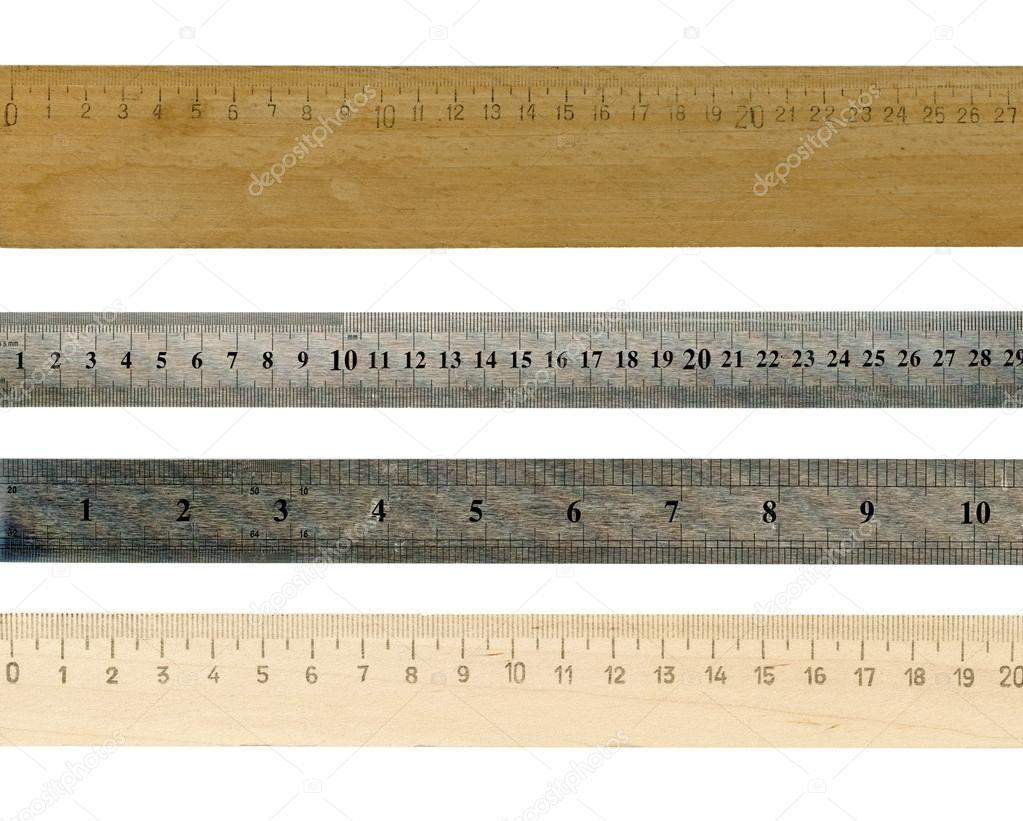 rulers isolated over a white background