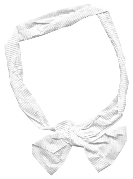 White ribbon with bow — Stock Photo, Image