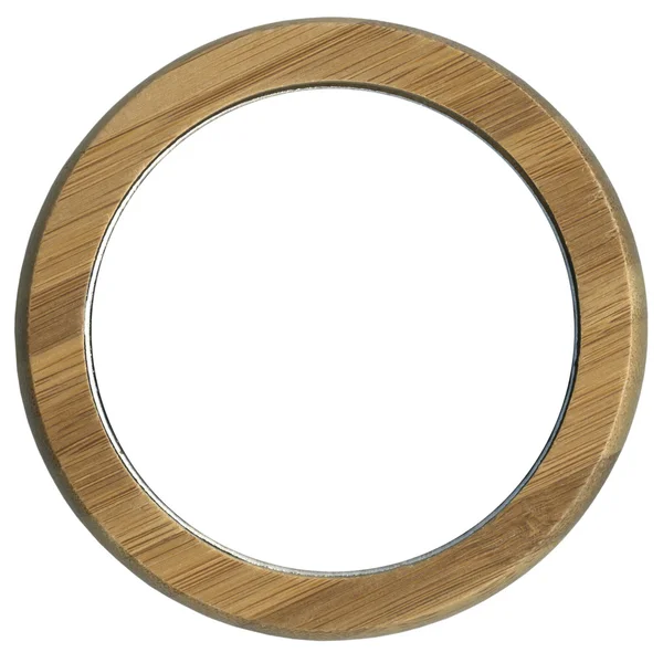 Okrągła rama drewniana na białym tle — Zdjęcie stockowe