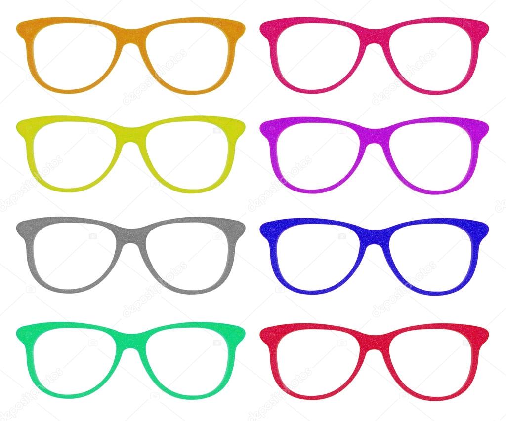 the set of colorful glasses