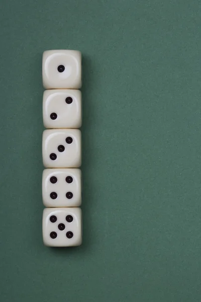 Fives white dices — Stock Photo, Image