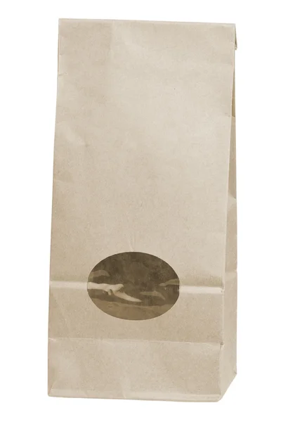 Brown disposable paper bag — Stock Photo, Image