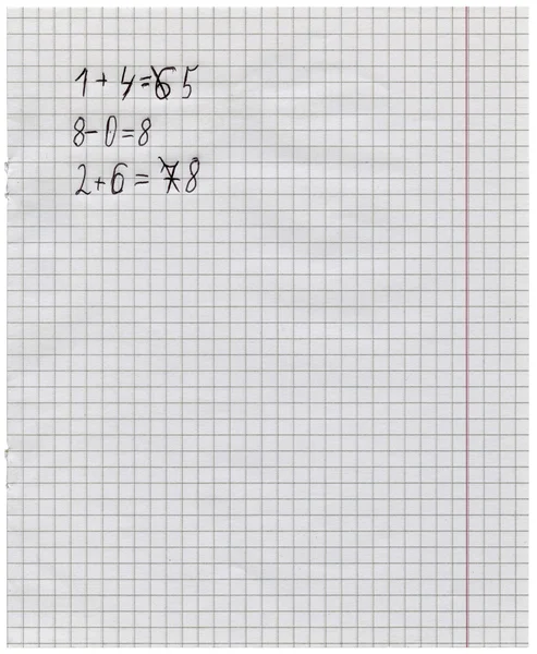 Solving a math exercise in a notebook — Stock Photo, Image