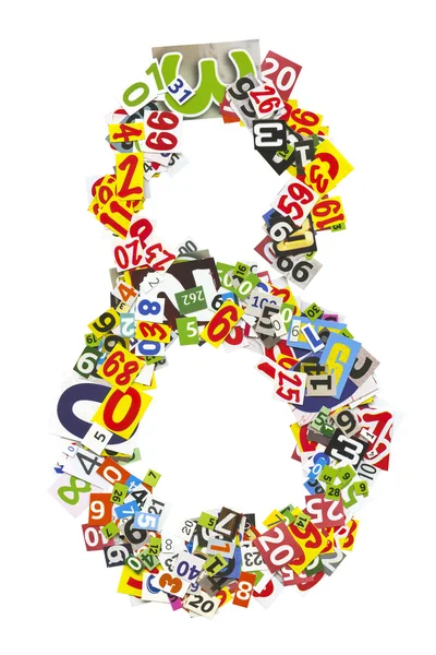 Number made from of newspaper clipping — Stock Photo, Image