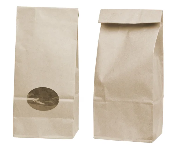 Brown disposable paper bags — Stock Photo, Image