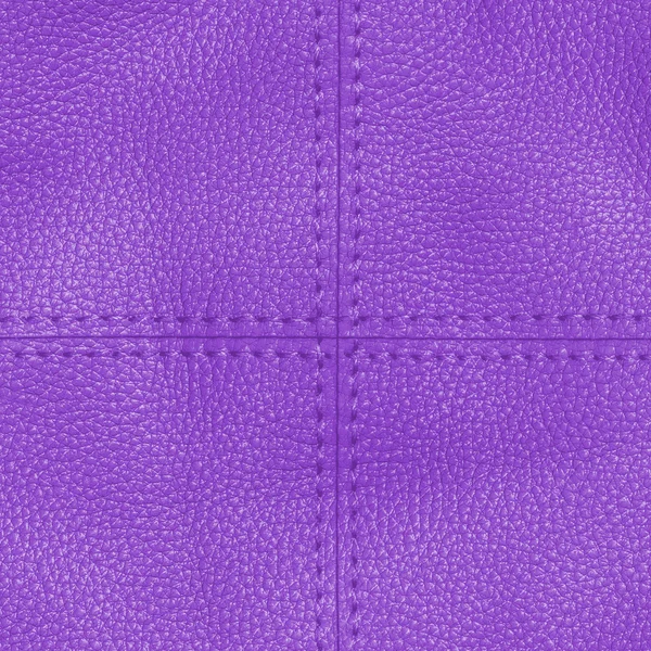 Cuero violeta fondo texturizado, puntadas —  Fotos de Stock