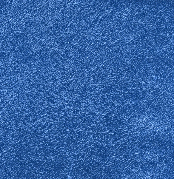 Blauwe lederen textuur close-up. — Stockfoto