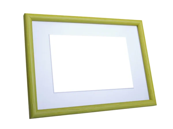 Houten frame geïsoleerd op witte achtergrond — Stockfoto