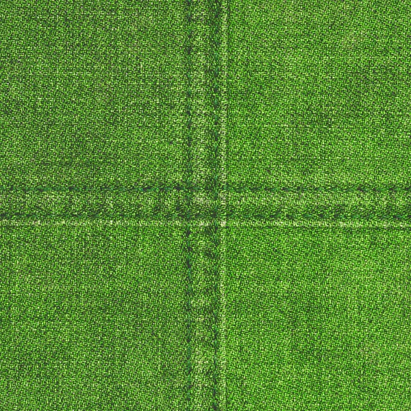 Yeşil kot doku, stitch — Stok fotoğraf