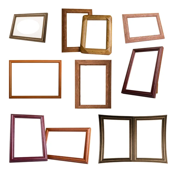 Wooden frames isolated on white background — Stock Photo, Image