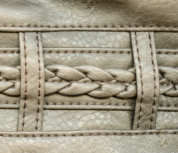 Fragmento de saco de couro feminino , — Fotografia de Stock