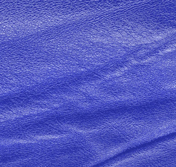 Crumpled blue leather texture — Stock Photo, Image