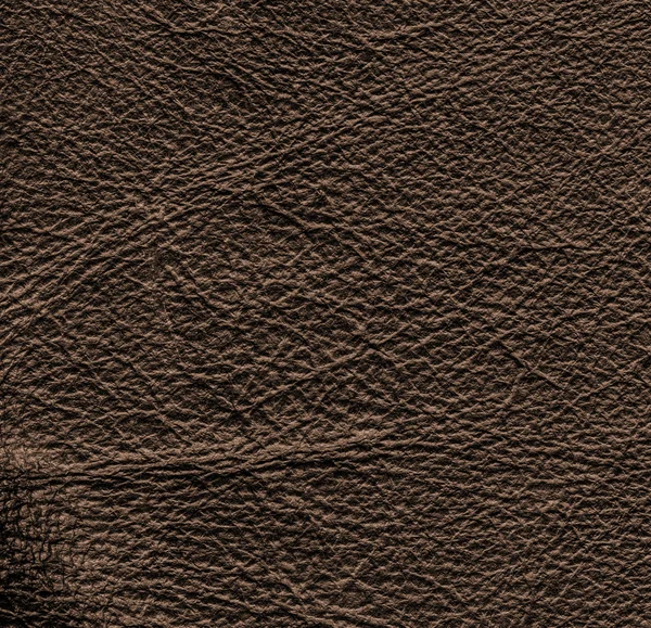 Ciemny brązowy skórzany teksturowanej tło — Zdjęcie stockowe