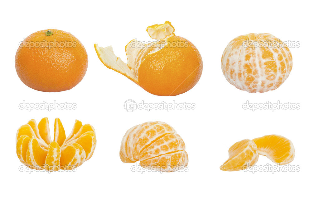 Set of ripe mandarins
