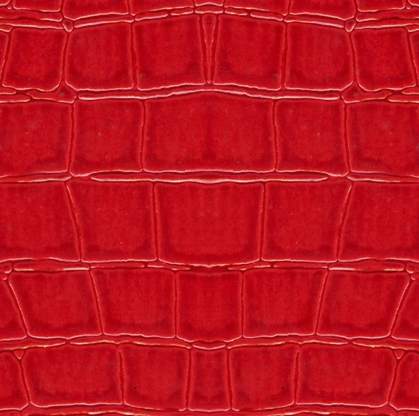 Textura de couro de crocodilo vermelho pintado — Fotografia de Stock
