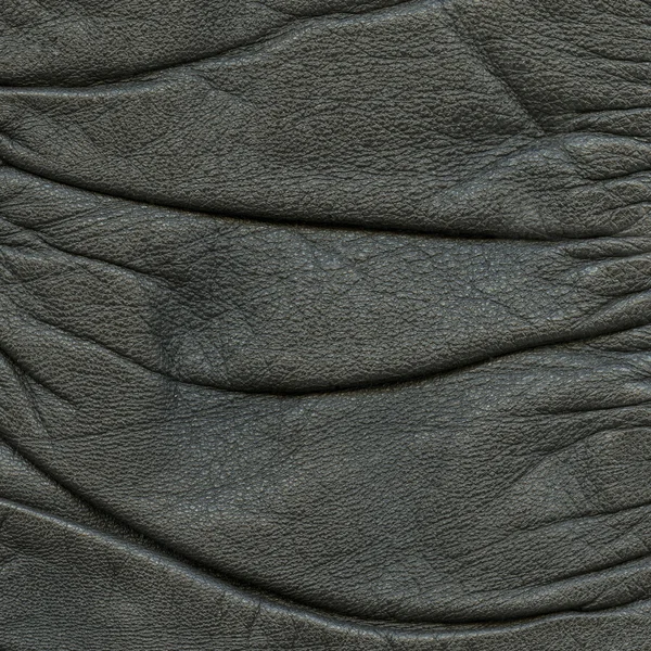 Textura de couro preto crumpled — Fotografia de Stock