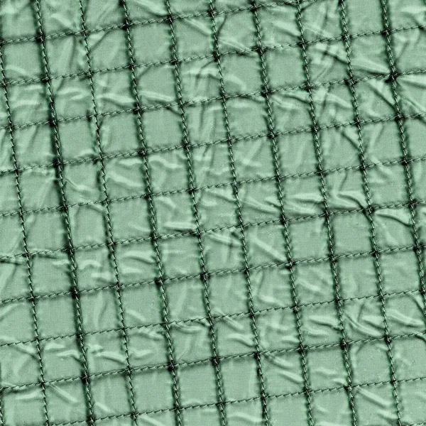 Zelený textilní textura. pozadí čtverců — Stock fotografie