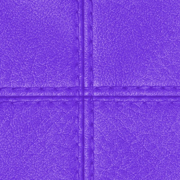 Violet leder texture, steek — Zdjęcie stockowe