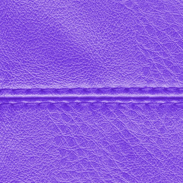 Violet leather texture, stitch — Stock Photo, Image