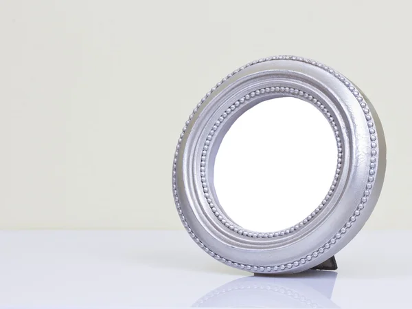 Oval gümüş resim çerçevesi — Stok fotoğraf