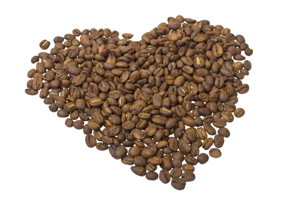 Corazón de granos de café — Foto de Stock