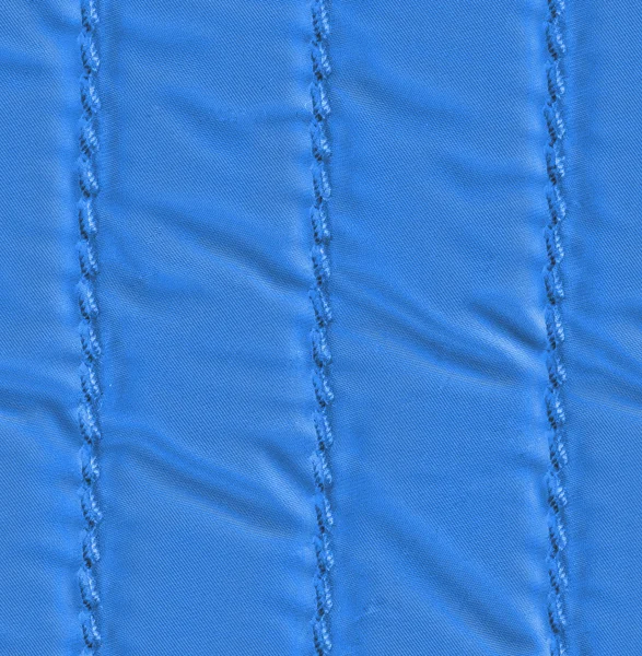 Blue textile closeup, stitch — Stock Photo, Image