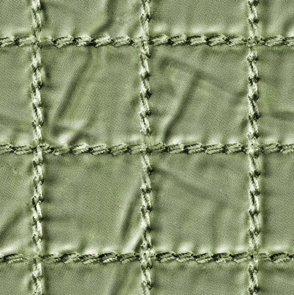 Zelené kostkované látky detailní textury — Stock fotografie