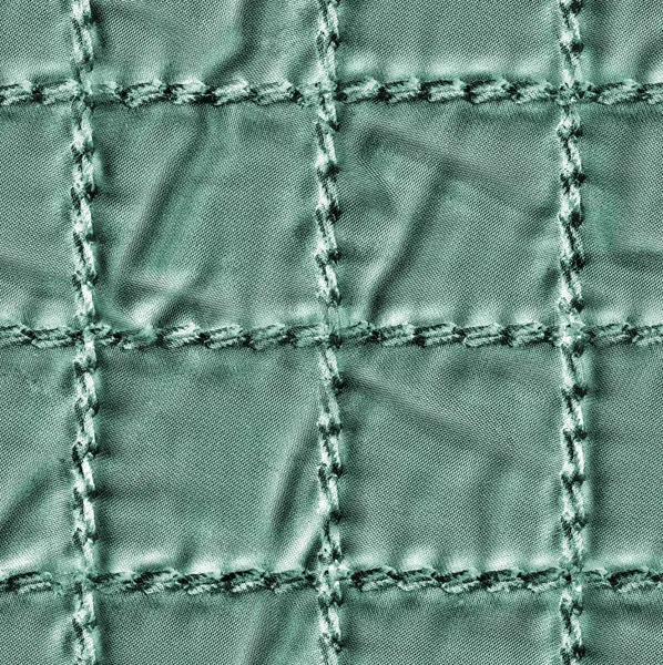 Green plaid fabric texture closeup — Stock Photo, Image