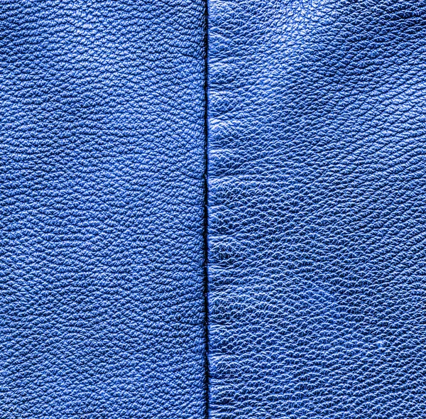 Blue leather texture closeup,stitch — Stock Photo, Image