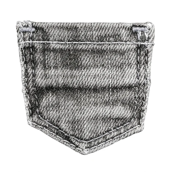 Bolso de jeans isolado no fundo branco — Fotografia de Stock