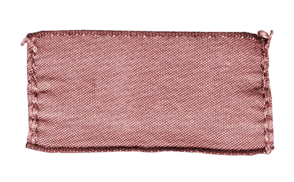 Etiqueta têxtil vermelha em branco — Fotografia de Stock