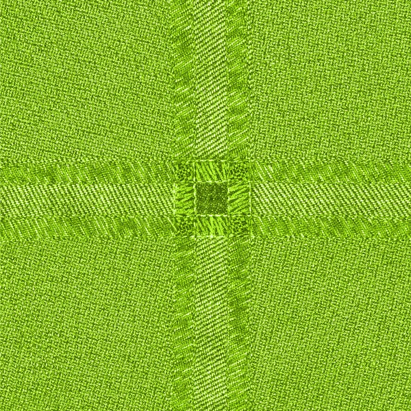 绿色纺织品的纹理接缝 — 图库照片