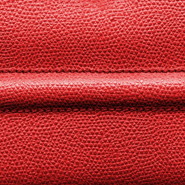 Couro vermelho, costura — Fotografia de Stock
