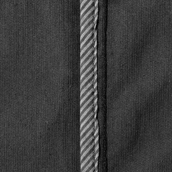 Zwarte textiel textuur, naad — Stockfoto
