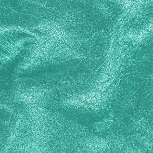 Texture in pelle sgualcita verde-blu — Foto Stock