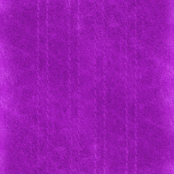 Violet leather texture, seams — Stock Photo, Image