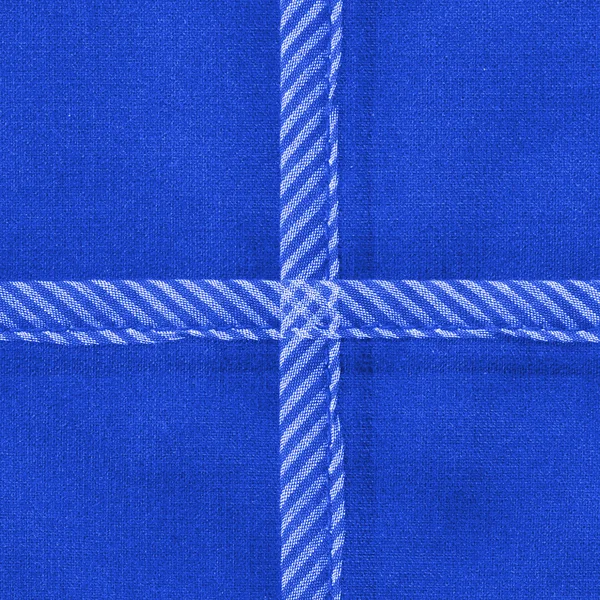 Mavi Tekstil doku, dikişleri — Stok fotoğraf