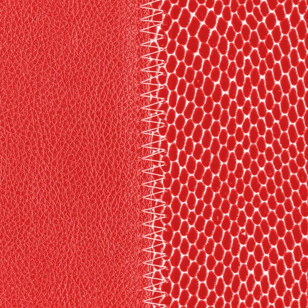 赤い結合されたレザーのテクスチャ — ストック写真