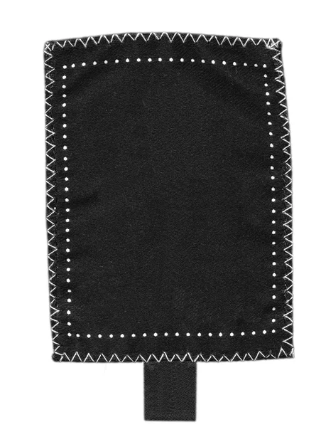 Etiqueta de tecido preto — Fotografia de Stock
