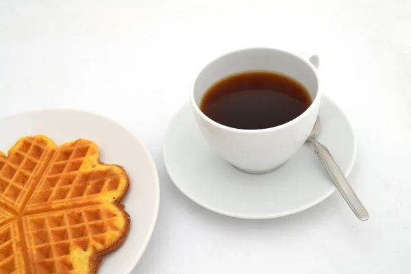 Caffè con waffle — Foto Stock