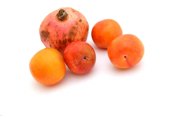 Granatapfel mit gelben Pflaumen — Stockfoto
