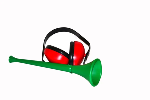 Vuvuzela con auriculares — Foto de Stock