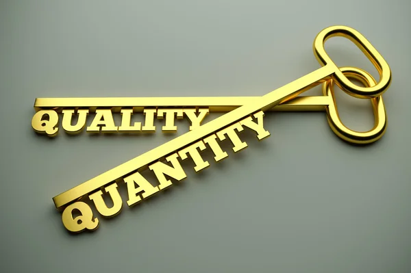 Quality Or Quantity concept with keys — Stock Photo, Image