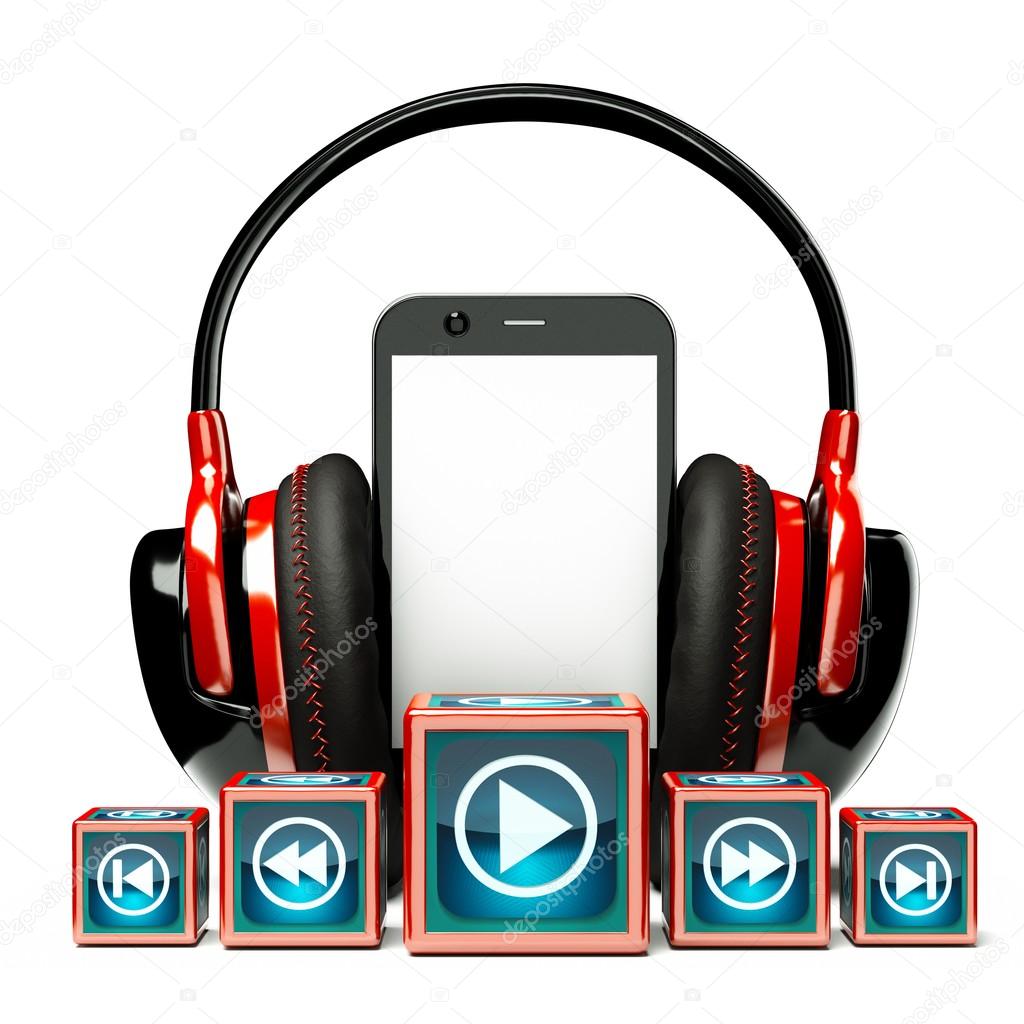 Music concept with pda and headphones